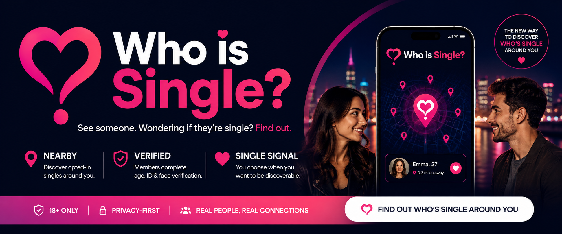 Who is Single? — discover opted-in verified singles nearby